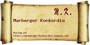 Marberger Konkordia névjegykártya